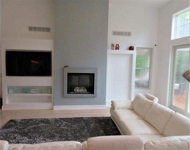 Living room of home with fireplace